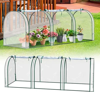 Immagine prodotto di TolleTour Serra in plastica, serra, serra con porta, semenzaio, serra per piante, coltivazione di piante, plastica, acciaio, trasparente, 270 x 90 x 90 cm