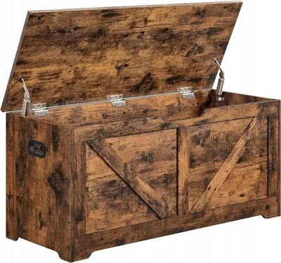 Immagine prodotto di Baule Contenitore - Leobert - Marrone Rustico/Nero - 100 X 40 X 46 Cm