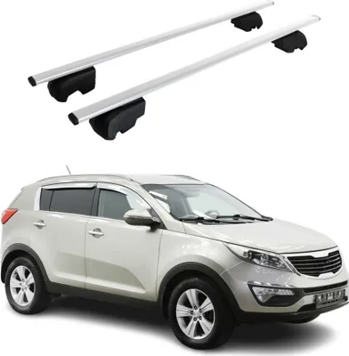 Obrázek produktu pro Příčné střešní nosiče pro Kia Sportage 2010–2015, barva: stříbrná, ABE