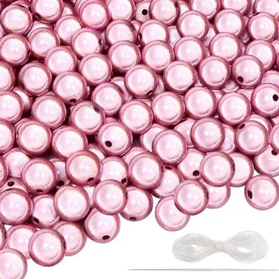 Produktbild von Acryl-Perlen 10 mm - Rosa - 200er Pack - Reflex-Perlen - Schmuckmacher - Dekorationen - Umweltfreundlich