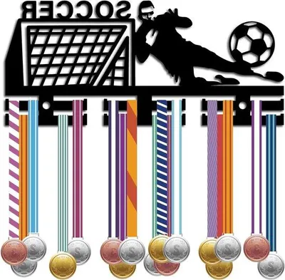 Immagine prodotto di Portamedaglie da calcio - Montaggio a parete per oltre 40 medaglie