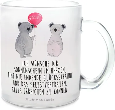 Produktbild von Mr. & Mrs. Panda Teetasse Koala Luftballon - Transparent - Geschenk, Haferl, Party, Tee Tasse, Pott, Glas, Teeglas, Geburtstag
