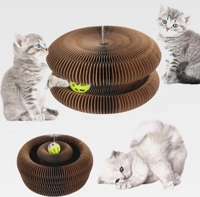 Produktbild von Magic Organ Cat Scratching Board, Magische Orgel Katzenkratzbrett, Magic Organ Cat Scratching Board, 2-in-1 Cat Kratzbrett mit Glöckchen, Foldable Accordion Cats Toy, für Kratzen