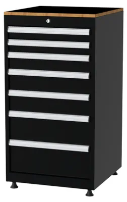 Productafbeelding van Povag Gereedschapskast met 7 laden, Ladekast werkplaats, 1048x560x570 mm, Zwart