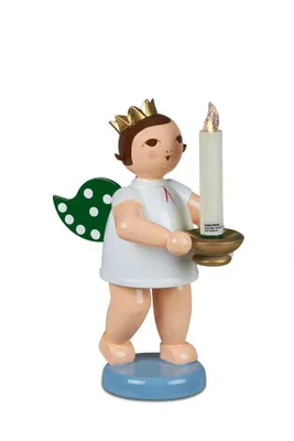 Produktbild von Holzfigur Engel mit Krone und Tülle Höhe 22cm NEU