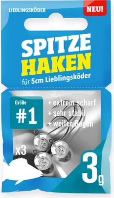 Produktbild von Lieblingsköder Spitze Haken Gr. 1 - 3 Jighaken, Gewicht:3g