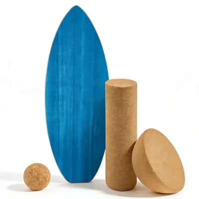 Immagine prodotto di Set per allenamento con balance board da surf - 4 in 1: balance board per l'allenamento del surf, realizzato in legno di noce, ideale per l'allenamento indoor, include una mezza sfera e una palla da equilibrio. Adatto per adulti. Colore: C