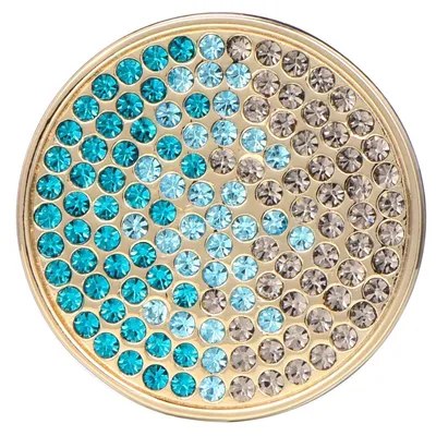 Produktbild von Morella® Damen Coin Zirkoniasteine grün-blau-silber 33 mm