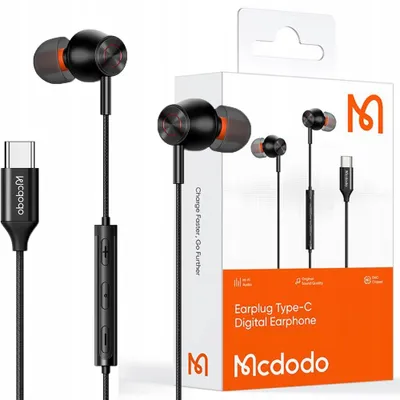 Produktbild von Mcdodo In-Ear, kabelgebundener Kopfhörer, USB-C (schwarz)