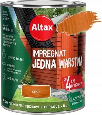 Zdjęcie produktu dla Impregnat jedna warstwa do drewna i betonu cedr 0,75l