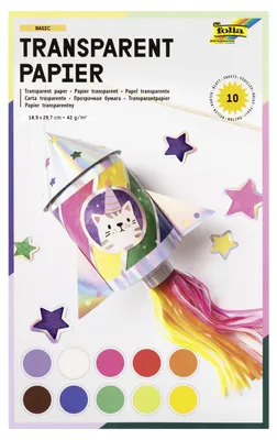 Transparentpapier-Mappe A3, 10 Blatt, 42 g/m², bunt