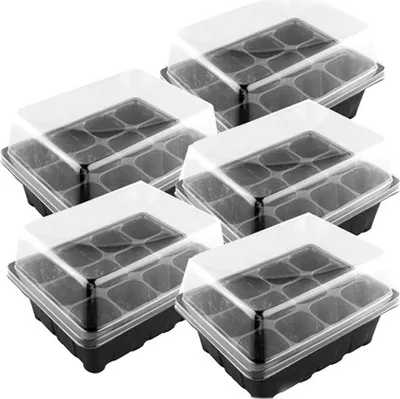Produktbild von 5er Set Anzuchtschale, Mini-Gewächshaus für Setzlinge, Anzuchtschalen mit Deckel, Garten-Gewächshaus für Starter und Samenwachstum