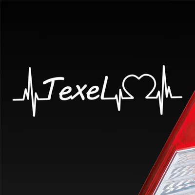 Produktbild von Auto Aufkleber Texel Puls Herzschlag mit Insel Motiv 19x6 cm Weiss Matt Sticker Heckscheibenaufkleber
