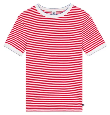 Produktbild von Damen-T-Shirt aus Baumwolle, kurzärmlig, gestreift