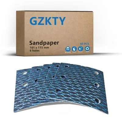 Produktbild von Schleifpapier Klett 60 Stück 115x101mm Körnung 80 6 Loch für Schwingschleifer
