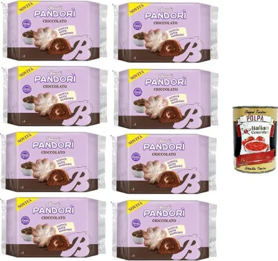 Produktbild von Bauli Pandori' Cioccolato,Pandorì-Schokolade weiche Pasta Pandoro, Spezialität des italienischen Gebäcks, traditionelle Pandoro-Art 8x 178gr + Italian Gourmet polpa 400g