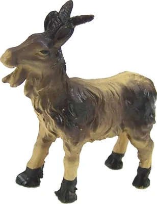 Produktbild von Ziege gerade schauend aus Polyresin. 6x5,5 cm. Krippenfigur. Krippentiere