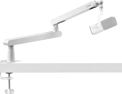 Produktbild von IXTECH Mikrofonarm Low Profile Weiß – Verstellbarer 360° Mikrofonständer für Podcast, Streaming & Gaming