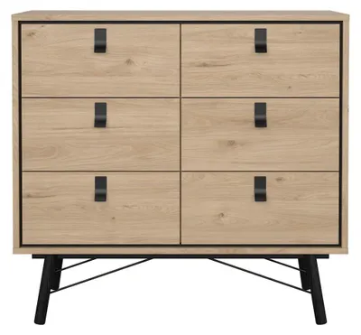 Image de CALICOSY - Commode double 6 tiroirs avec piètement métallique L101,8 cm - JOYCE