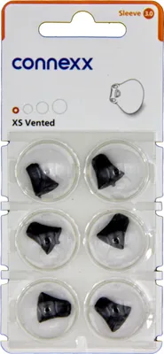 Obrázok produktu pre Connexx Sleeve Vented Xs Dome 6er Blister Orange Hearing Aid Domes