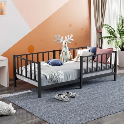 Obrázok produktu pre Skye Decor, Montessori - Black 90x190, detská izba, rám na detskú postieľku, čierny, kov, 90 x 63 x 190 cm