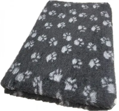 Produktbild von Vet Bed Hundebett mit Antirutschbeschichtung anthrazit große und kleine Pfoten