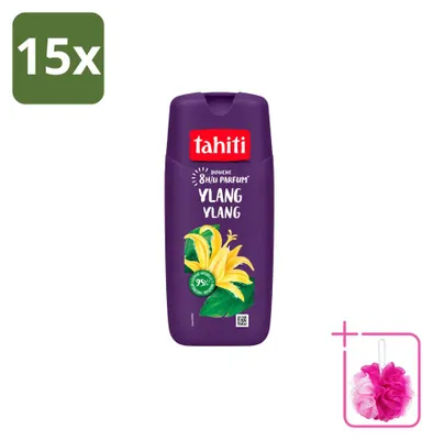 Image de 15 flacons de gel douche Tahiti Ylang Ylang - 315 ml - Pack économique - 15 pièces