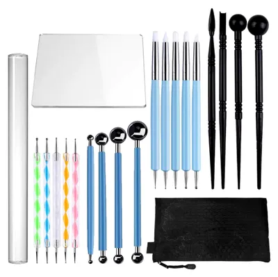 Produktbild von Modellierwerkzeug-Set aus Polymer, Punktierwerkzeuge und Keramik-Tonwerkzeuge für Töpferei und Kunstprojekte, 20 Teile