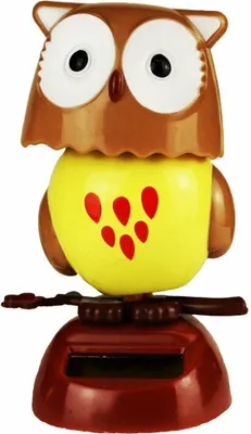 Produktbild von HAAC Solar Wackelfigur Eule Größe 10 cm Farbe braun, schwarz, blau oder rot