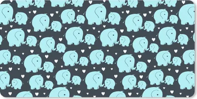 Produktbild von MuchoWow® Schreibtischunterlage Muster - Elefant - Herz 80x40 cm - XXL Mauspad - Gaming Mauspad