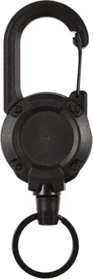 Image de Mousqueton avec cordon rétractable - Noir KP37830