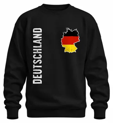 Produktbild von Deutschland Flagge Fußball Fan EM WM Europameisterschaft Sweatshirt Pullover, Schwarz, 3XL