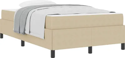 Image de Cadre de lit avec matelas Gris Vert Clair 120 x 190 cm tissu