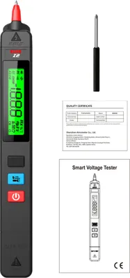 Obrázok produktu pre BSIDE Digitálny tester striedavého napätia, detektor úniku, pero na detekciu elektrického úniku, 0šC300 V, bezkontaktné pero na testovanie spojitosti obvodov, test vodičov pod napätím s podsvietením