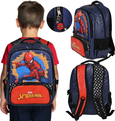 Obrázek produktu pro MARVEL Spider Man VYZTUŽENÝ školní batoh, školní TAŠKA pro chlapce, kapsa na NOTEBOOK 41x30x15cm