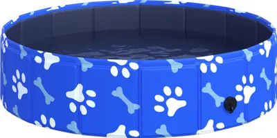 Produktbild von PawHut Hundebadewanne Hundepool Badewanne faltbar Plantschbecken Swimmingpool Schwimmbecken Wasserbecken für Hunde und Katzen Ø80 x 20H cm