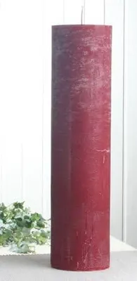 Produktbild von Rustik-Stumpenkerze in Rubinrot-Bordeaux, 40 cm hoch, Ø 10 cm