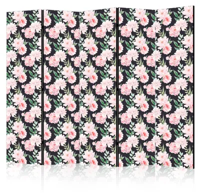 Produktbild von Muralo Einseitig bedruckter PARAVENT 5-teilig Raumteiler klappbar PFINGSTROSEN BLUMEN 225cmx172cm