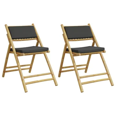 Produktbild von Bistrostühle 2 Stk. Klappbar mit Kissen Bambus