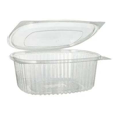 Produktbild von 2400 Feinkostbecher & Salatschalen To Go mit Klappdeckel, R-PET oval 1000 ml