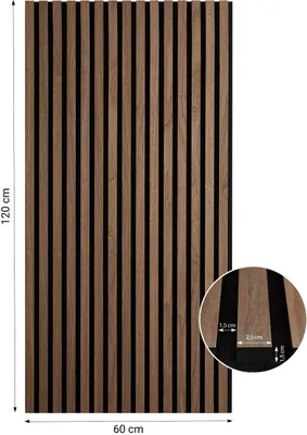 Obrázok produktu pre Homestyle4u Akustický panel drevený 120x60 cm hnedý orech