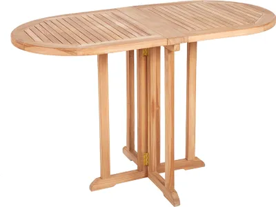 Produktbild von Massiver Balkontisch EMPIRE TEAK 120cm Teakholz einklappbarer Gartentisch