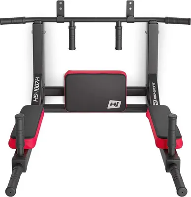 Produktbild von HOP SPORT Klimmzugstange & Dip-Station zur Wandmontage, Multifunktionales Trainingsgerät, Reckstange Indoor, Dip Barren, Trizeps Trainingsgerät, 120kg