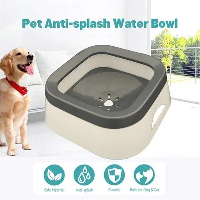 Image de Récipient à eau gris et étanche pour chiens, 1 litre, pour chiots et chatons