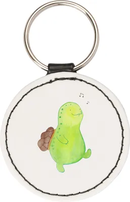 Produktbild von Mr. & Mrs. Panda Schlüsselanhänger Schildkröte Pfeifen - Weiß - Geschenk, Glück, Taschenanhänger, Depression, Lebensfreude, Trennung, Bunt, mini, kleiner, Schildkröten