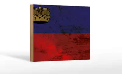 Produktbild von Holzschild Flagge Liechtenstein 18x12 cm Flag Rost Dekoration