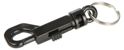 Produktbild von Karabinerhaken, aus Kunststoff, inkl Schlüsselring, Schwarz, Verpackungseinheit: 1 P/10