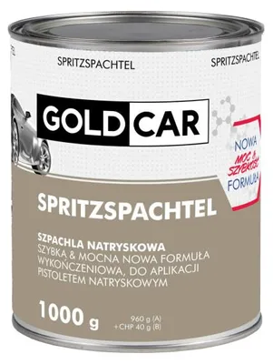Zdjęcie produktu dla Szpachla Szpachlówka Natryskowa Wypełniająca Szybka Goldcar 1Kg Komplet