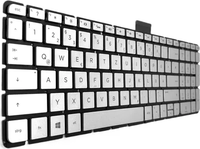 Produktbild von Tastatur - Farbe: Silber - mit Beleuchtung - ohne Rahmen Deutsches Tastaturlayout kompatibel für HP Pavilion 17-AB000