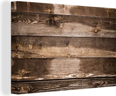 Produktbild von OneMillionCanvasses® - Leinwandbilder - 140x90 cm, Regale - Holz - Dunkel, Wandbilder Kunstdruck Wanddekoration - Foto auf Leinwand - Gemälde auf Holzrahmen